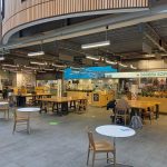 Wide shot of Fox Cafe on Falmouth Campus