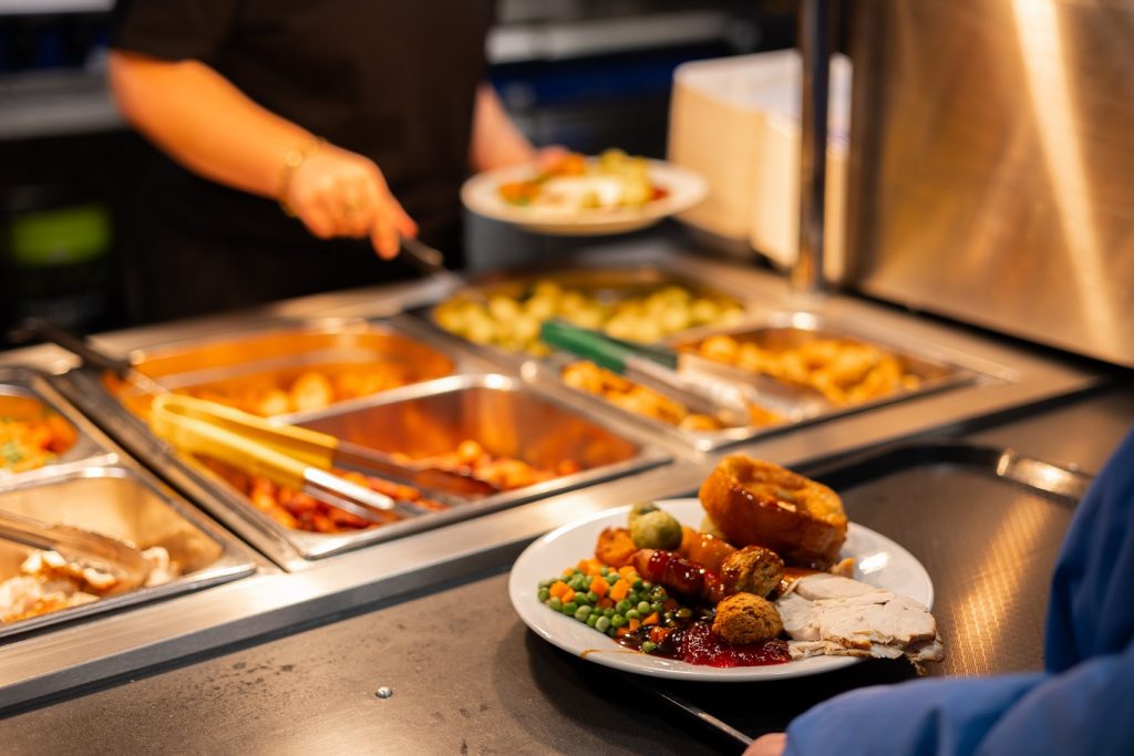 Roast Dinner being served