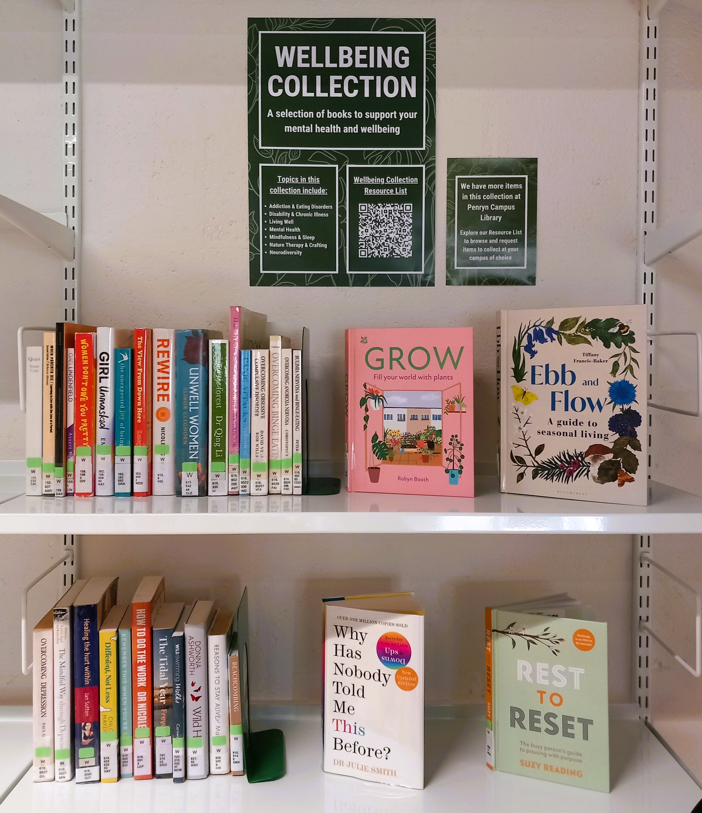 Refreshed Wellbeing Collection at Penryn and Falmouth Campus Libraries