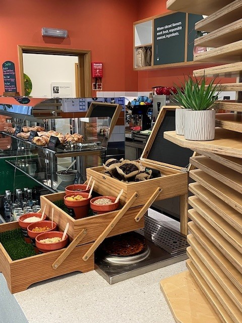 Image of the muffins and breafast topping available at the ESI Cafe